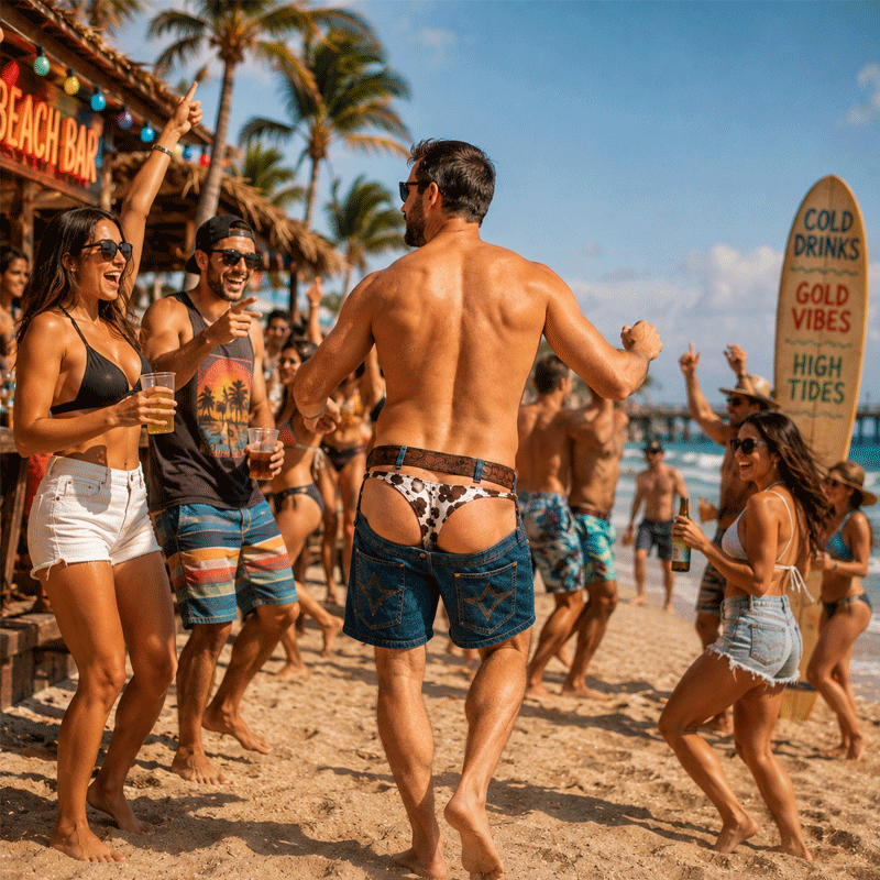 🏖️ Strand- en zwembadshorts met nep-denimprint