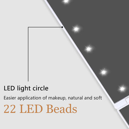 Driezijdige inklapbare Led make-up spiegel