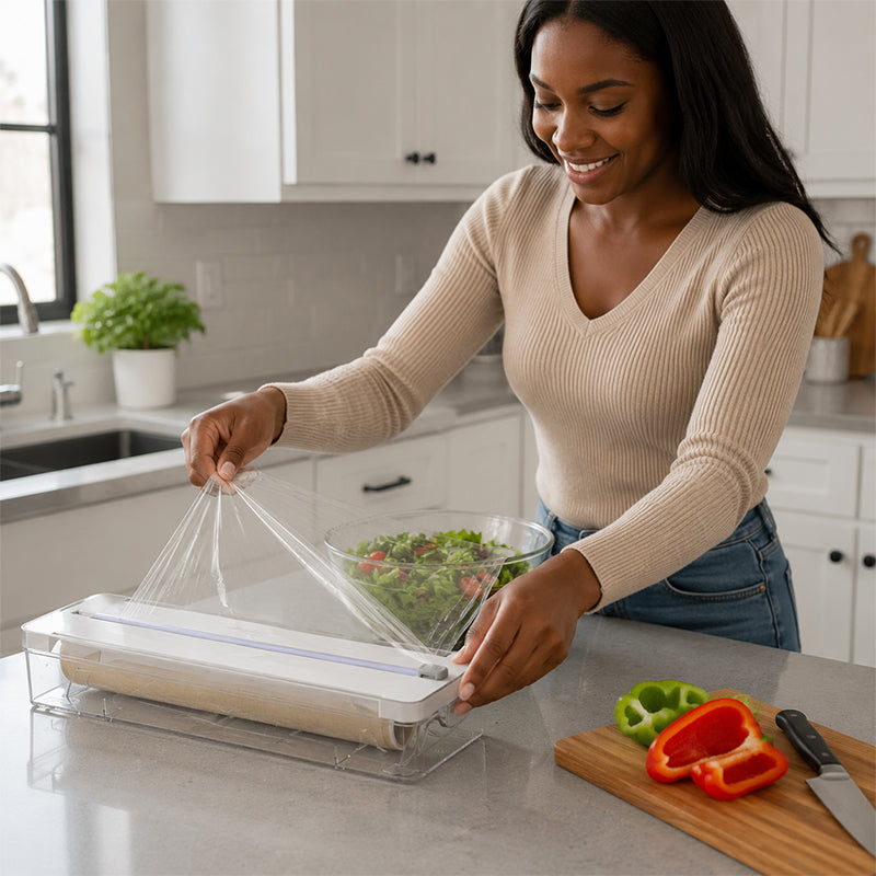 ✨Opbergdoos van aluminiumfolie, keukenpapier en vershoudfolie