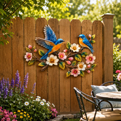Bluebird Blossom metalen wanddecoratie  🐦🌸✨