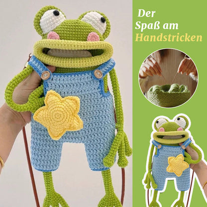 DIY gehaakte schoudertas met grote kikkermond