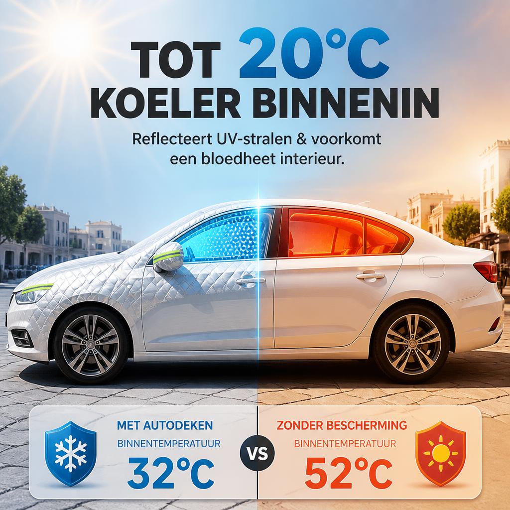 🌞❄️ Universele Auto Voorruithoes – Minder Hitte in de Zomer, Minder IJs in de Winter!