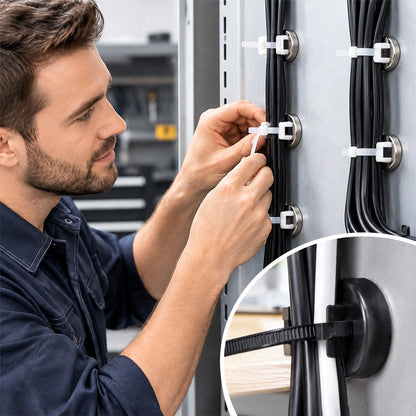🧲 Compact 16mm Magnetic Cable Tie Mount