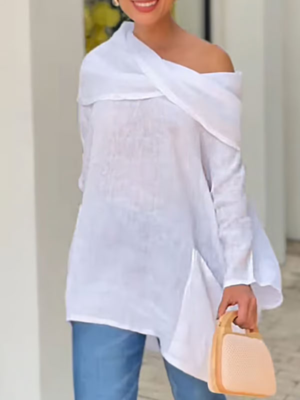 Dames Top met Onregelmatige Kraag/Irregular Collar Dames Top