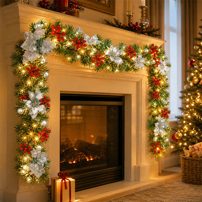 🎄 Kerstkrans van dennennaalden voor op de deur, de schoorsteenmantel en als kerstdecoratie voor in huis