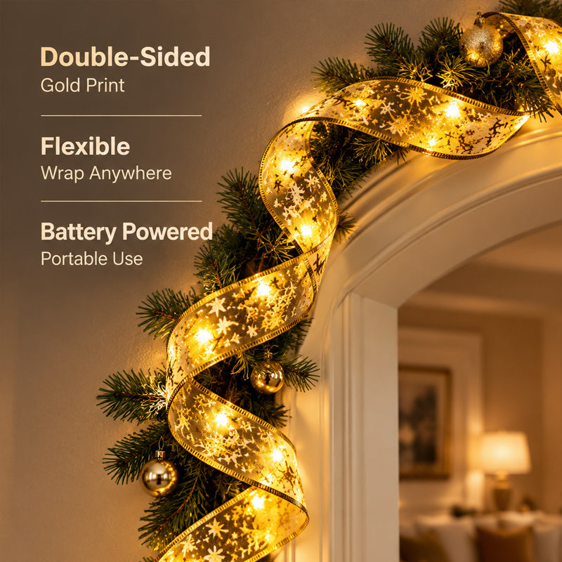 🌟🎄 LED Kerstslinger met Dubbelzijdige Kerstprints – Flexibel & Sfeervol 💫