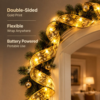🌟🎄 LED Kerstslinger met Dubbelzijdige Kerstprints – Flexibel & Sfeervol 💫
