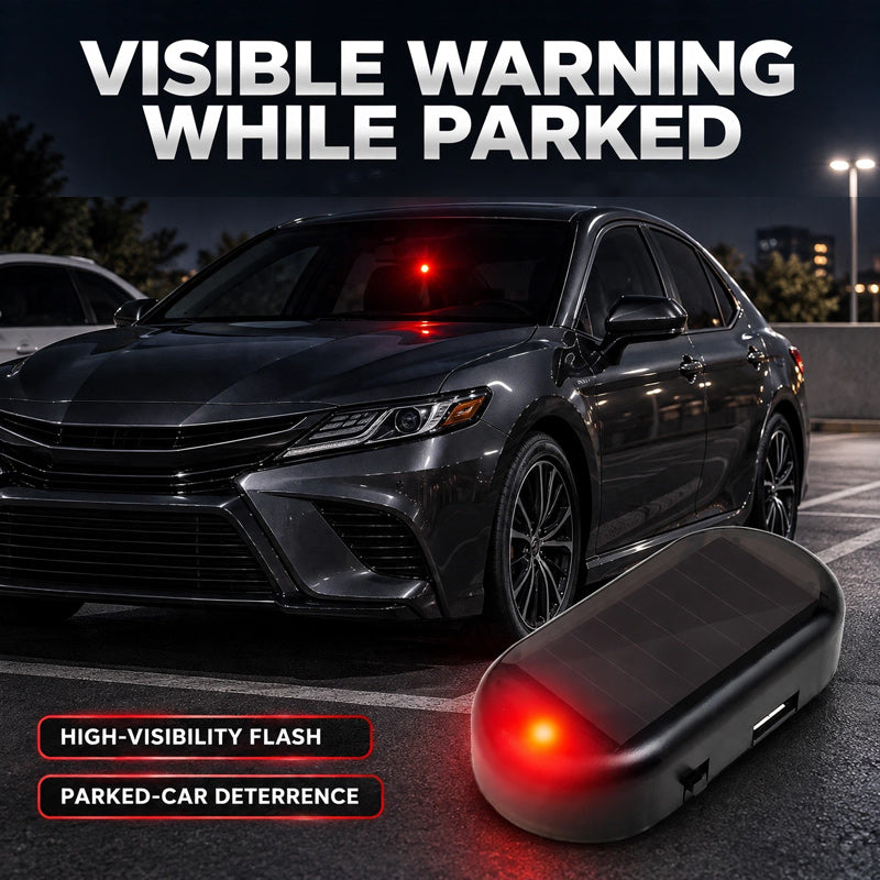 Solar-Powered Car Anti-Theft Warning Light with LED Flash