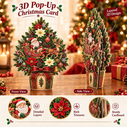 🌲 Pop-up 3D-kerstboomkaart ✨ Verandert in een vrijstaande feestelijke tafeldecoratie