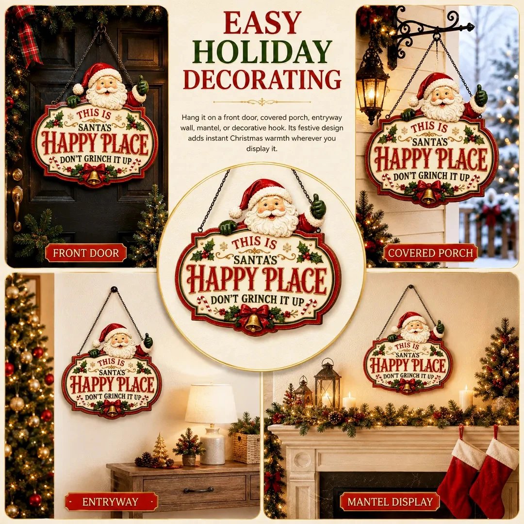🎄Collectie houten hangbordjes met kerstfiguren | 8 feestelijke ontwerpen van 7,9 of 11,8 inch met vintage-geïnspireerde illustraties, gelaagde kerstdetails en een ophangontwerp ✨