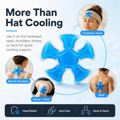 ❄️ Draagbare Koel Gel Inleg – Comfort in Hoed & Voor het Hele Lichaam 🧢💙