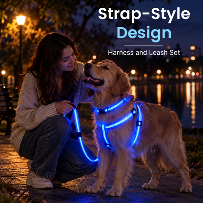 🐾✨LED-verlichte hondenharnas- en riemset