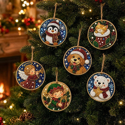 🎄💎 DIY Kerst Diamond Painting – Maak 6 Sprankelende Kersthangers!