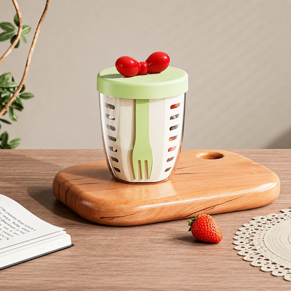 Geniet altijd en overal van verse salades en fruit! 🥗🍓✨ Fruitig salade-cupje