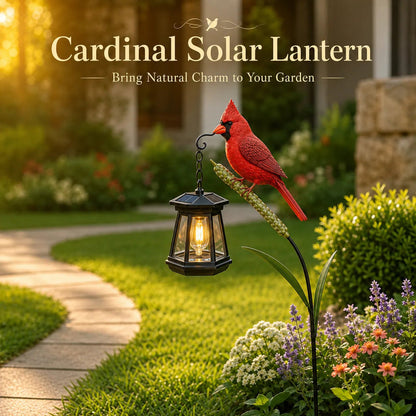 Betoverende Solar Kardinaal Lantaarn – Laat Je Tuin Stralen 🌸🐦🌞