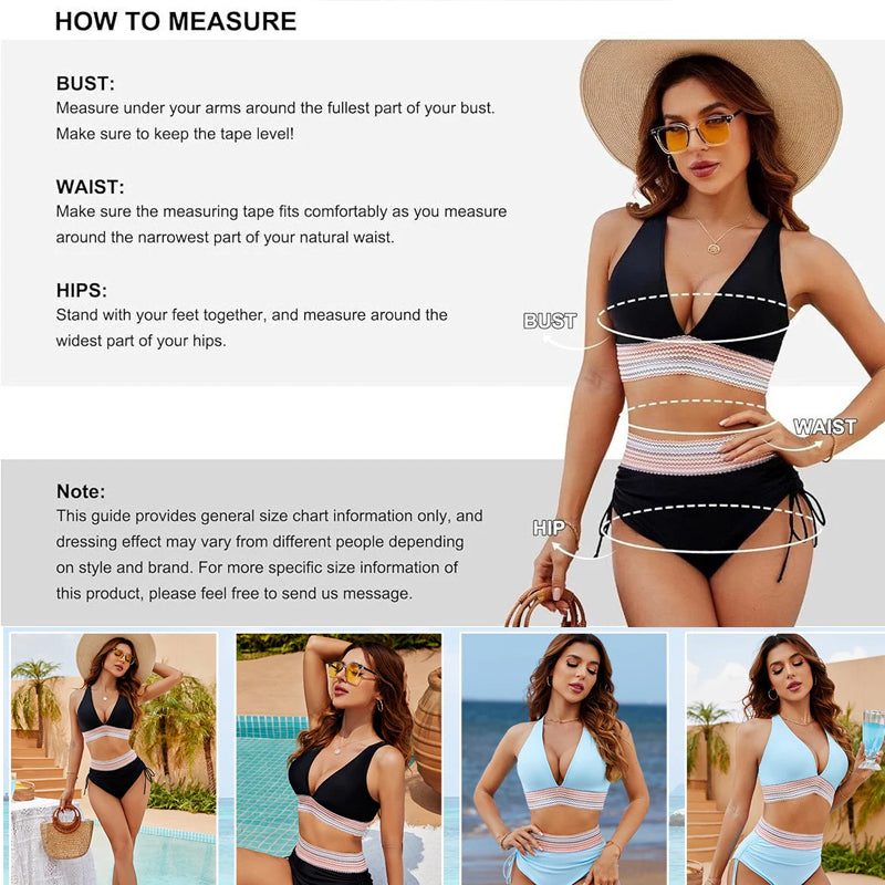 ☀️Tijdelijke vakantieaanbieding🏖️Bikinisets met hoge taille en buikcorrigerende kleuren: Color Block Bikini Sets