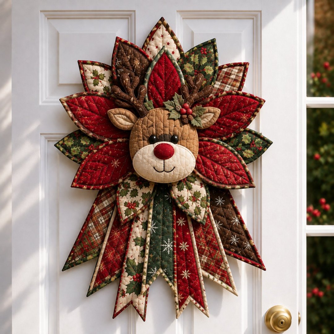 🎄DIY Quilted Christmas Patchwork Deurdecoratie Kit✨