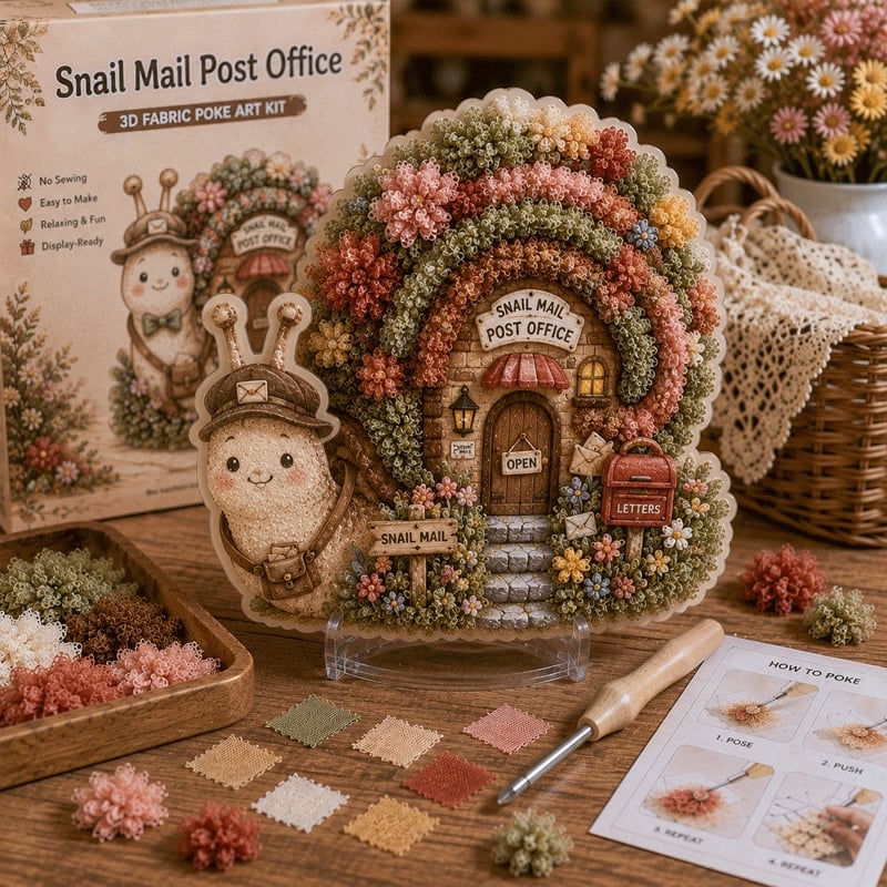 🔥Laatste dag: 50% KORTING - ✨Whimsical Village 3D-poke-art-set van stof