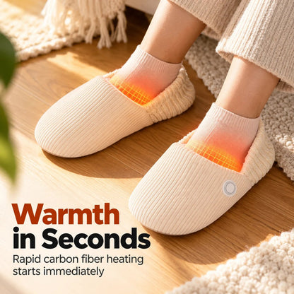 👣 Slimme Verwarmde Pantoffels – Overal Warmte in Huis