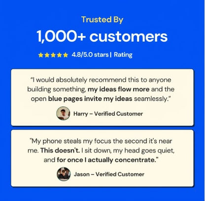 📘 Notedfy Think Blue-notitieboekje – Een andere pagina voor betere ideeën 💙