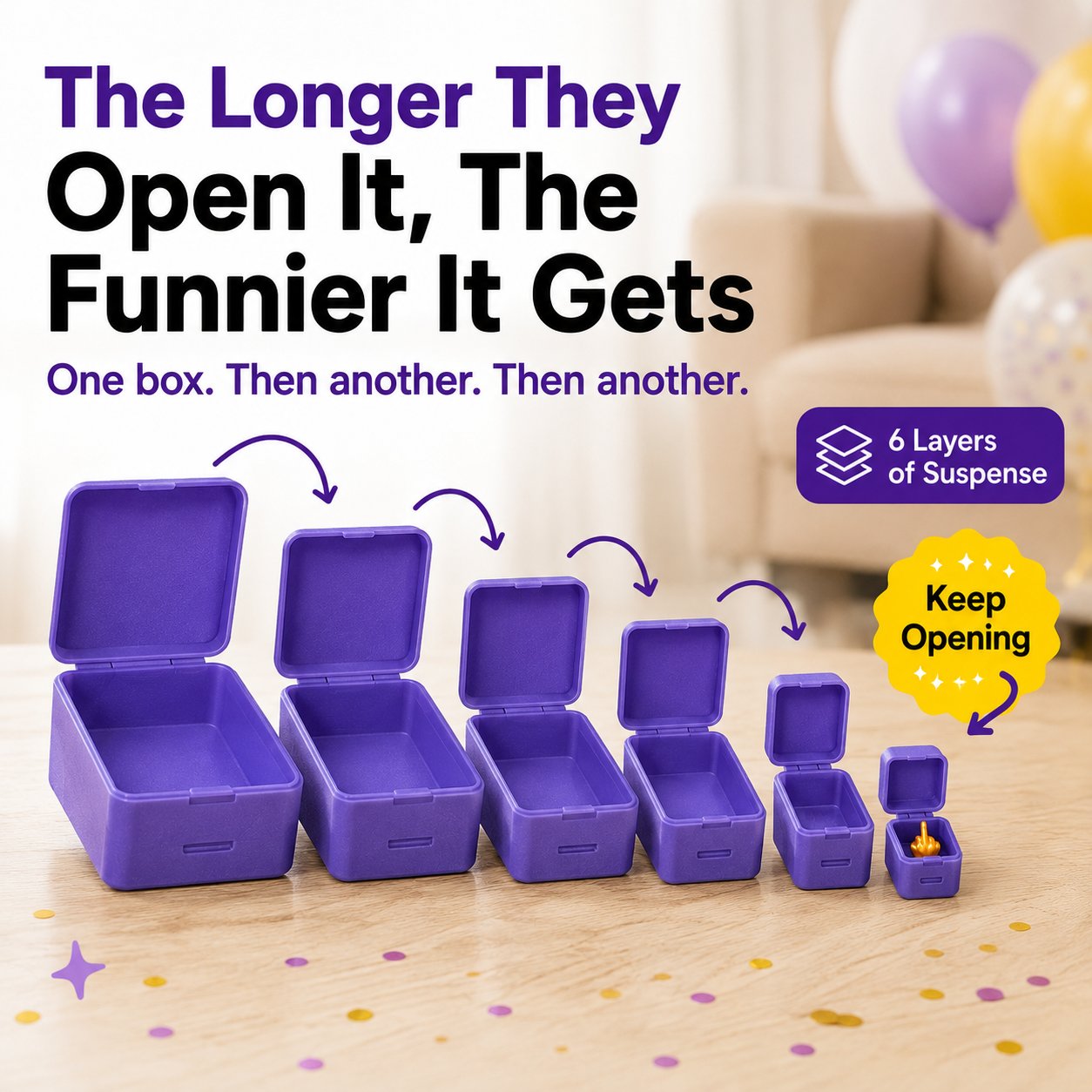 🎁😂 Oneindige Middelvinger Prank Box – De Grappigste Cadeau-Ooit!
