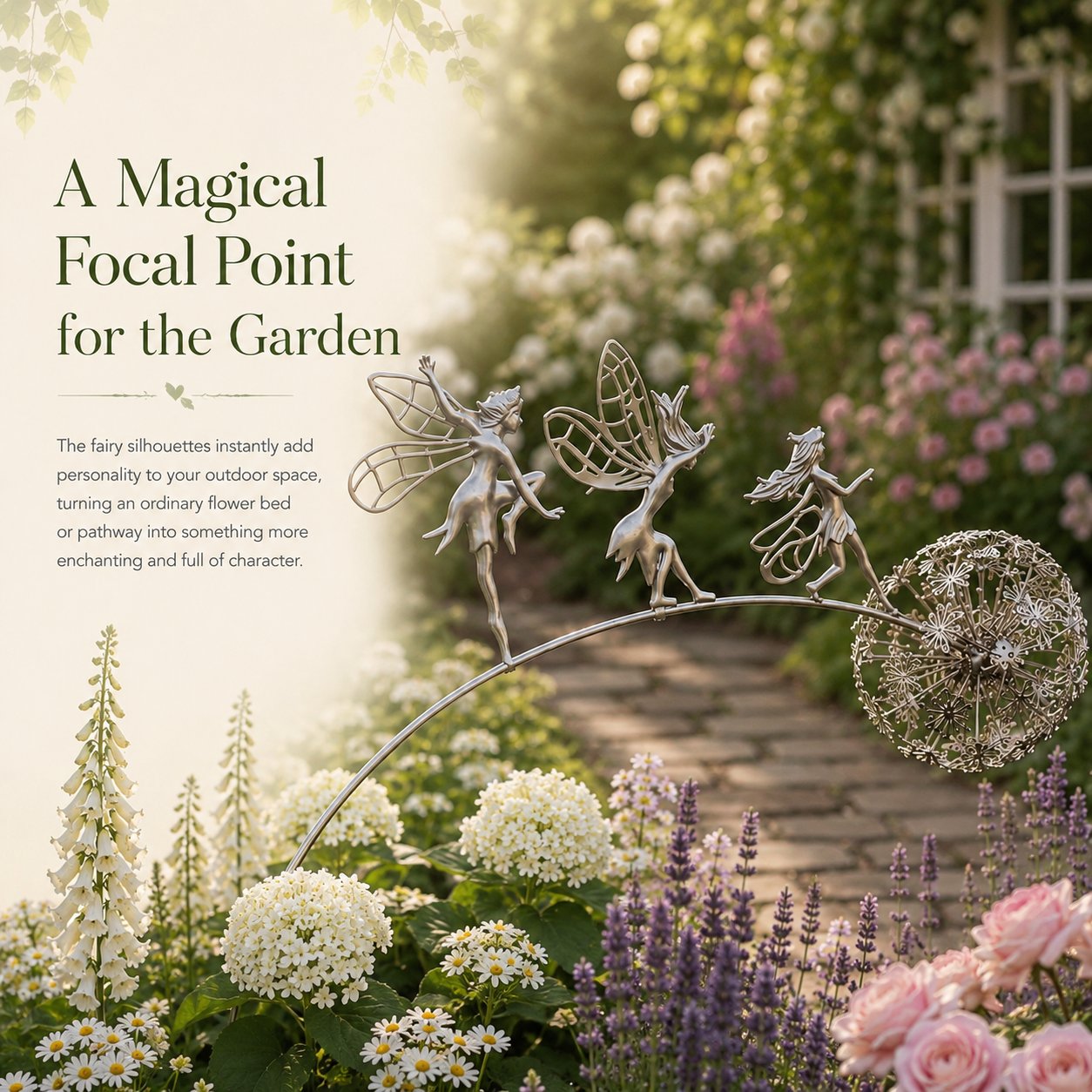 🔥 Laatste dag: 50% KORTING — Tuinsteker met dansende feeën – Een vleugje magie tussen de bloemen 🧚✨