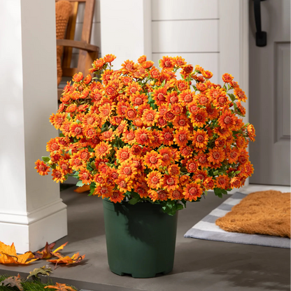 🌼- Kunstbloemen: chrysanten voor buiten die een zonsondergang nabootsen - UV-bestendig, waterdicht, windbestendig