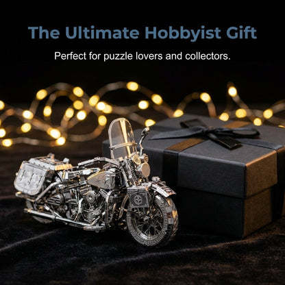 🔥SPECIALE AANBIEDING🔥Zilveren 3D-metalen motorfiets-bouwpuzzel