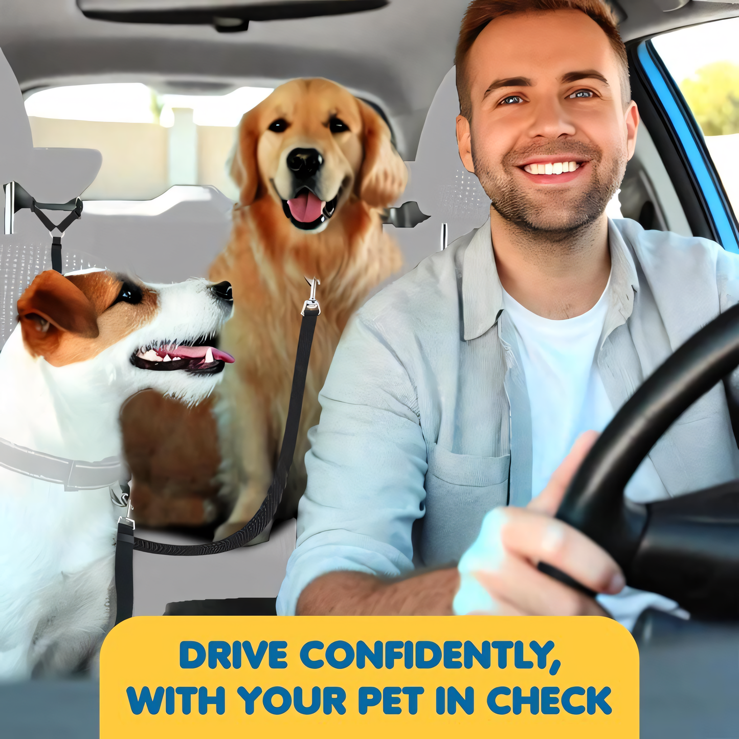 🐕🚙 Slimme 2-in-1 Hond Autogordel – Veilig Onderweg, Overal! ✨