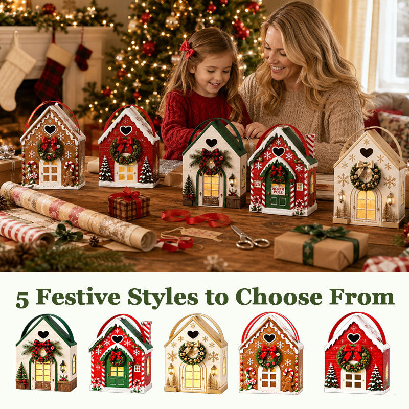 🎄🎁 Christmas Magic House-cadeaudoos – Creatieve 3D-handverpakking voor feestelijke cadeaus ✨