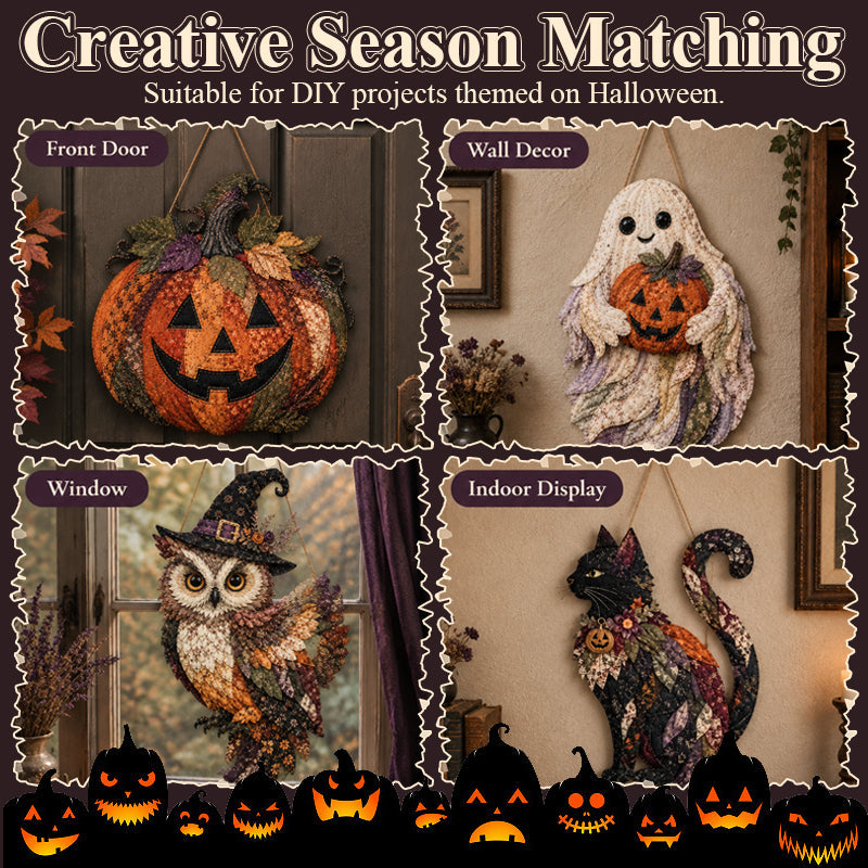 🎃🧵 Halloween Patchwork DIY Set – Maak Je Eigen Spookachtige Kunstwerk!