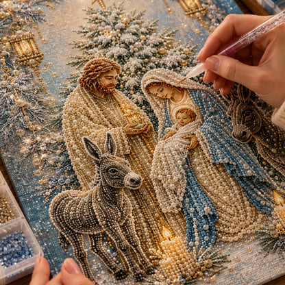 ✨🙏 Diamond Painting Kit met Kerststal | Jezus Christus Kerst Geloof Kunstdecoratie 💎🎄