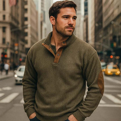 👔Herenblouse met opstaande kraag van corduroy