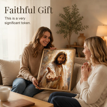 🙏🕯️ Walk With Me — Wanddecoratie met Jezus voor het gelovige hart