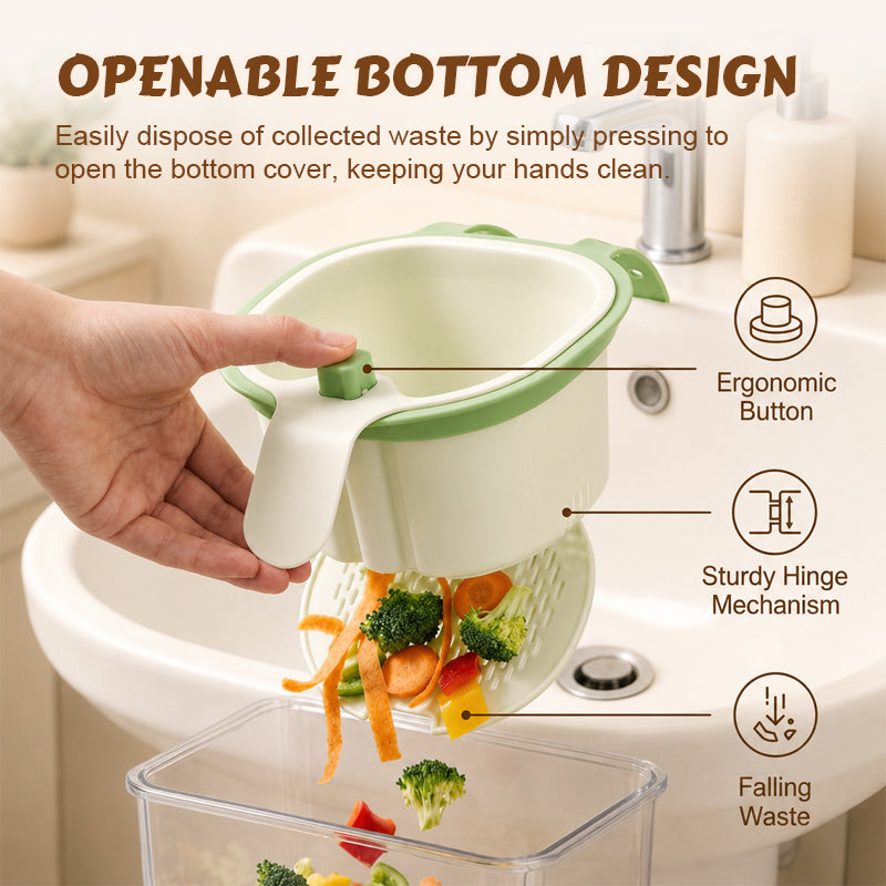 🧺🚰 Hangend gootsteen-afdruipmandje met openklapbare bodem 🥬✨
