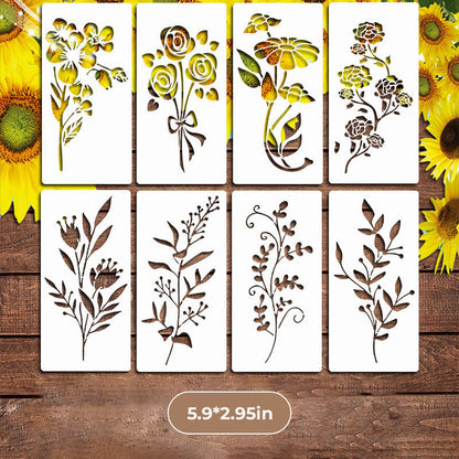 Kleine wilde bloemen bloemen schilderij mallen voor volwassenen kinderen meubels muren en hout kaart schilderen en andere ambachten, bevat miniatuur natuurlijke wijnstok kruid kunst mallen