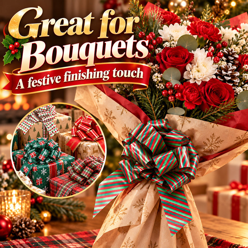 🎄🎀 Kerstdecoratie Strikken – Feestelijke Cadeaulinten met Vrolijke Kerstmotieven