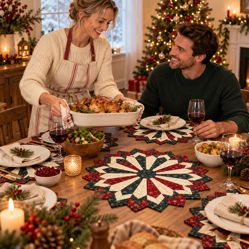 🎄🌺 Kerst Bloem Placemat – Houd Je Tafel Mooi & Droog!