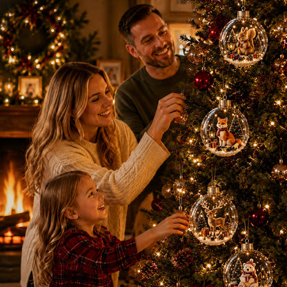 🎄🐻 Animalen Kerstsneeuwbol – Een Betoverend Wintertafereel Voor Thuis! ❄️✨