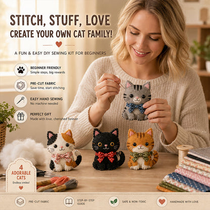 Een Knusse DIY Hobby Vol Creativiteit & Schattigheid! 🌸🪡🐾 丨 DIY-knutselpakket met stoffen dieren – Creatieve handgemaakte kunst