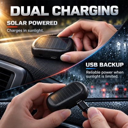 Solar-Powered Car Anti-Theft Warning Light with LED Flash