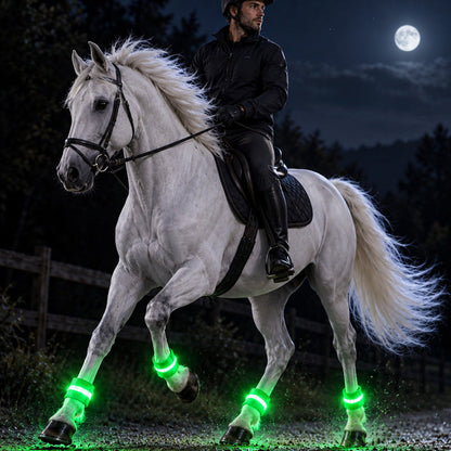🐴✨ LED Verlichte Paardenbeenstrips – Laat Je Paard Schitteren in het Donker!