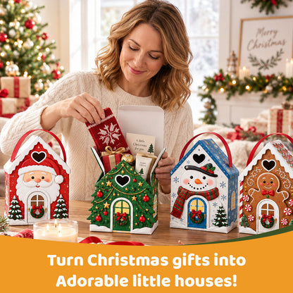 🏡🎁 Kersthuisje-cadeaudoos – 3D-cadeaudoos met feestelijke snoepjes en koekjes 🍪
