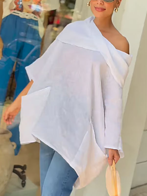 Dames Top met Onregelmatige Kraag/Irregular Collar Dames Top