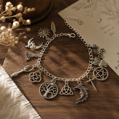 Mystieke vintage bedelarmband voor dames – Hemelse gotische boho-sieraden🔮✨