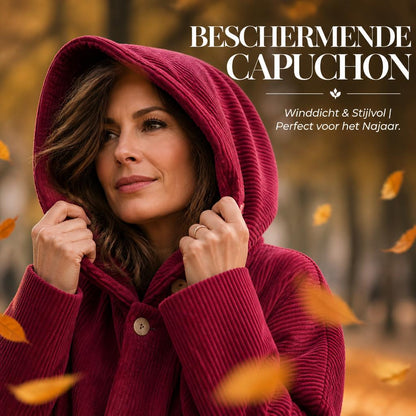 🧥 Geniet van de Herfst: Heerlijk Warme & Stijlvolle Corduroy Jas met Capuchon 🍂