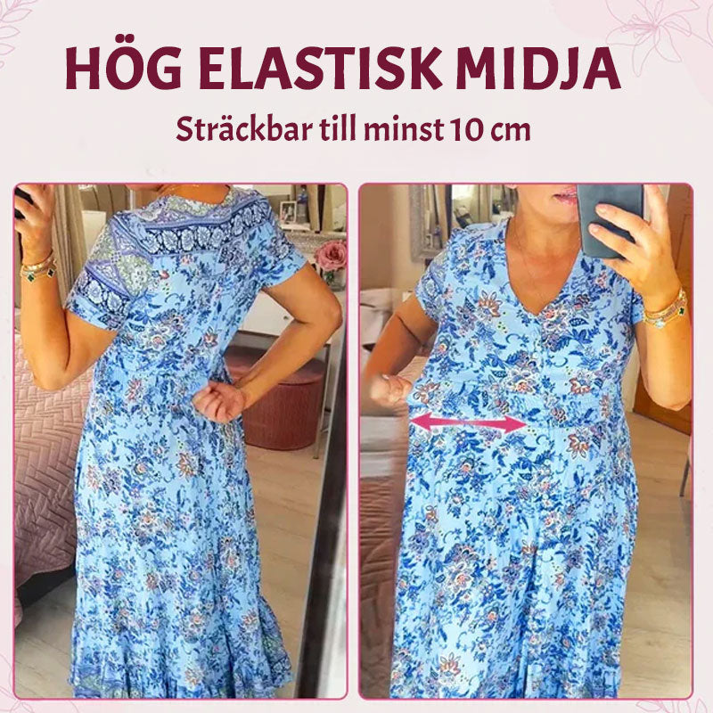 Gebloemde jurk met V-hals