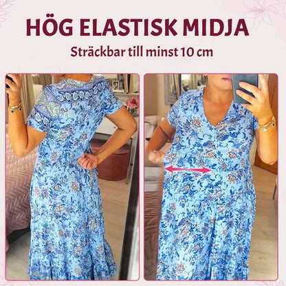 Gebloemde jurk met V-hals