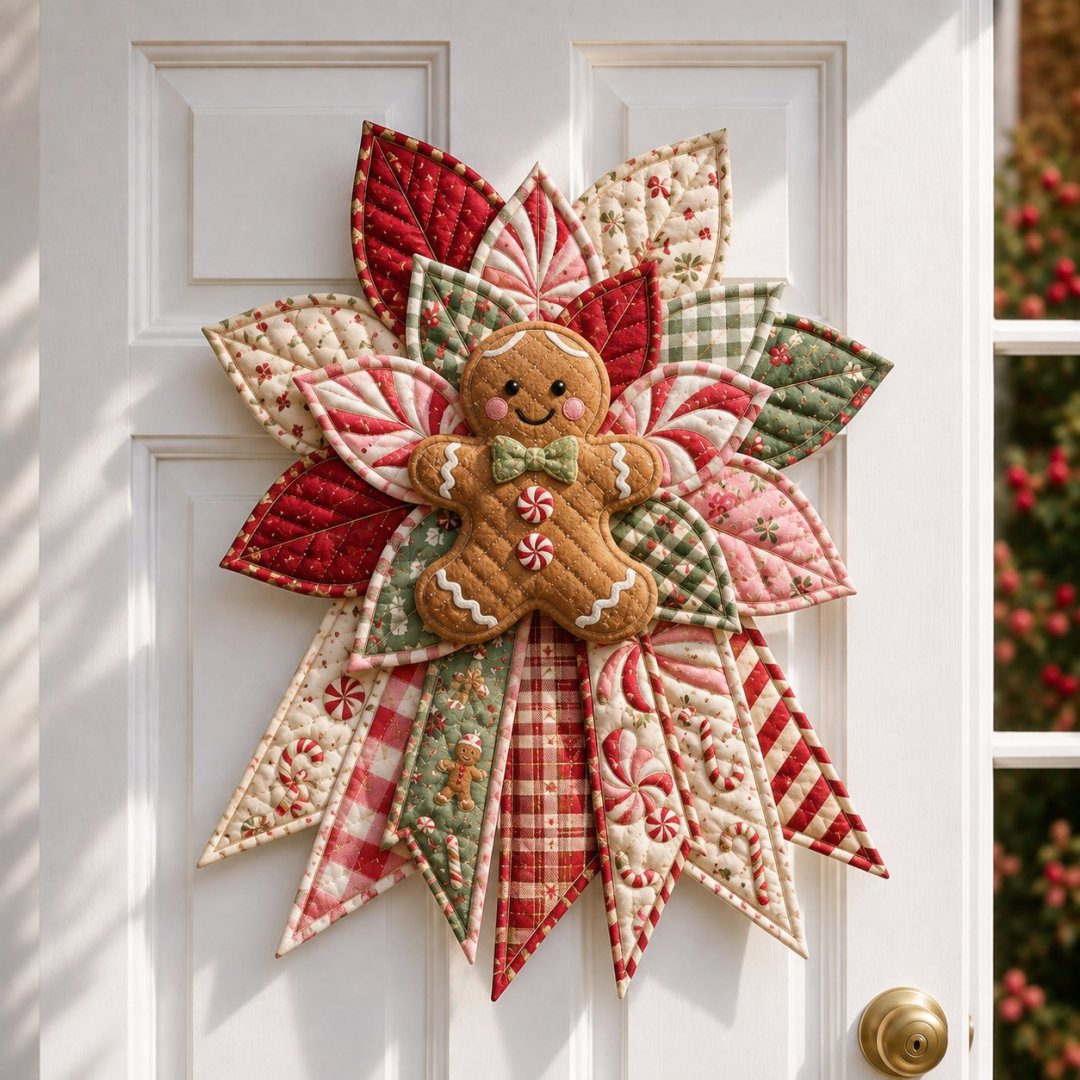 🎄DIY Quilted Christmas Patchwork Deurdecoratie Kit✨