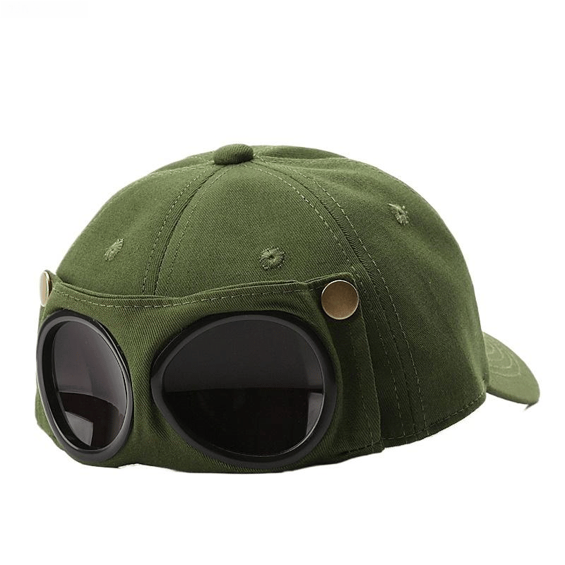 🤣 Baseballpet in pilotenstijl — Uniek ontwerp met zonnebrilpanelen en vintage details! 🧢✨
